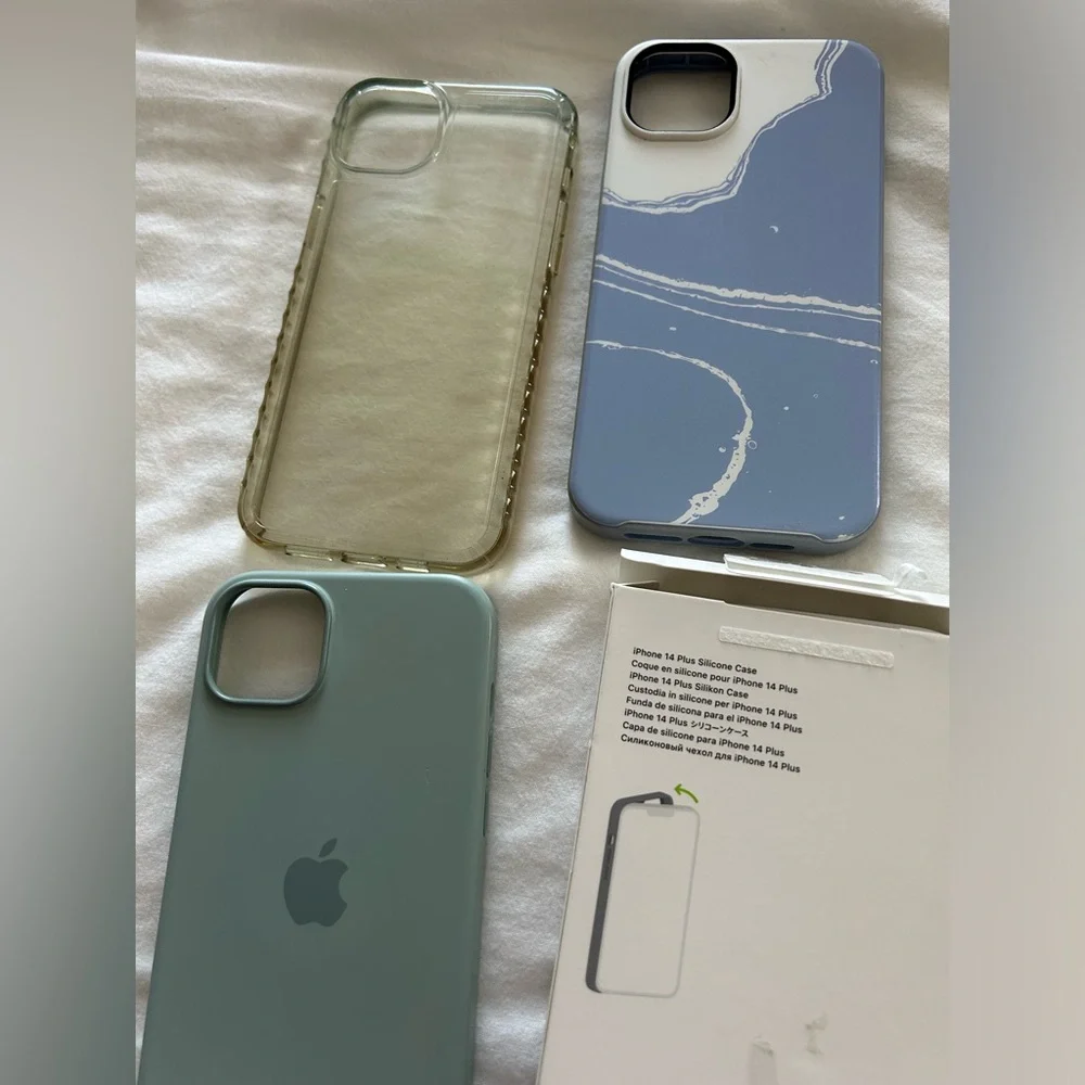 Apple iPhone 14 Plus Silicone Case Set - Lavender, Teal, Clear